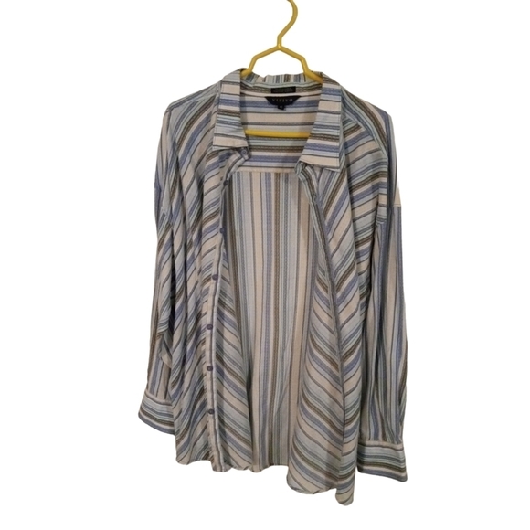 Casual Button Up Visivo Diagonal Striped Design Long Slve. Night Out Office 4X - Picture 4 of 8